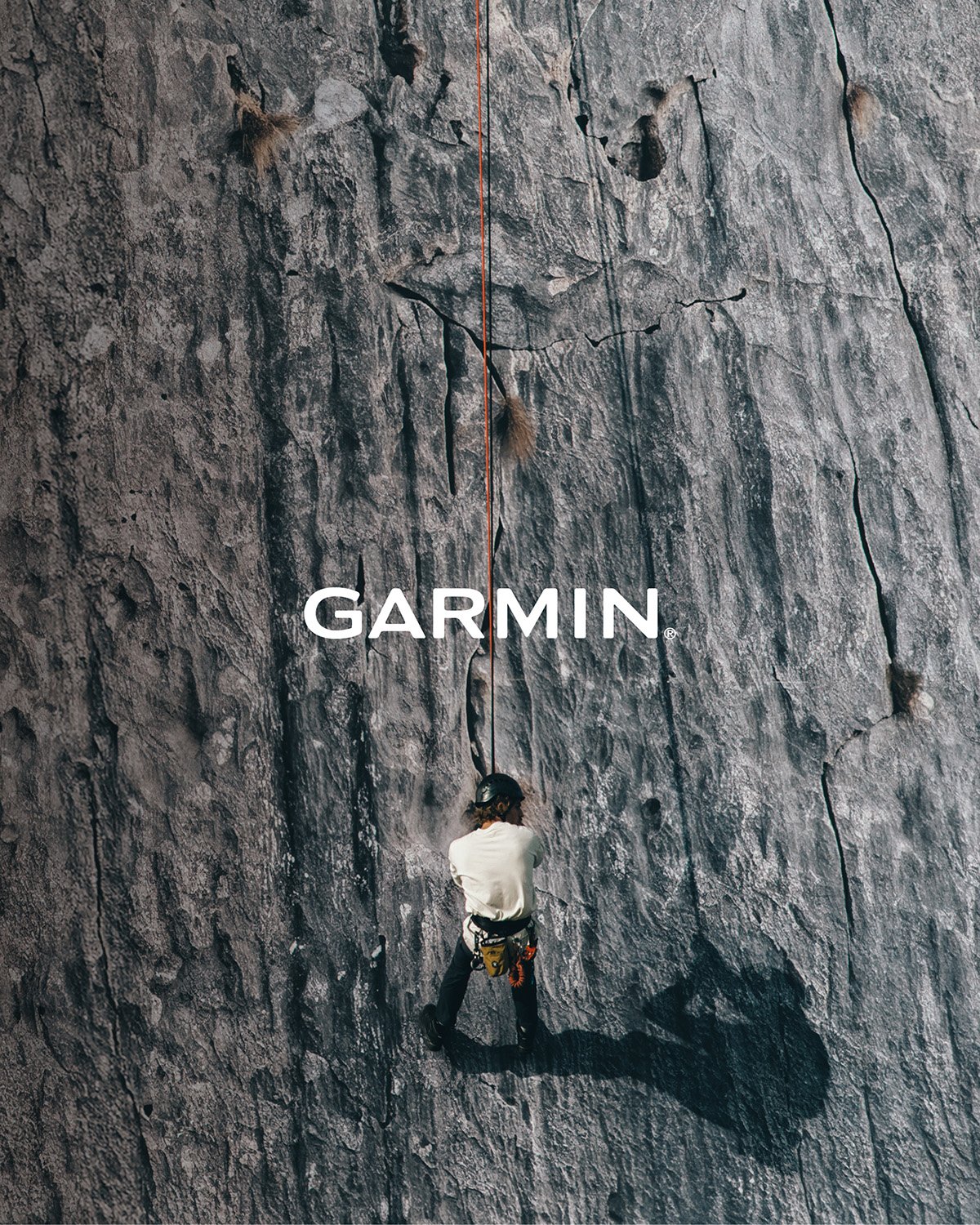 Abseilen / bergbeklimmen voor Garmin campagne Play Harder