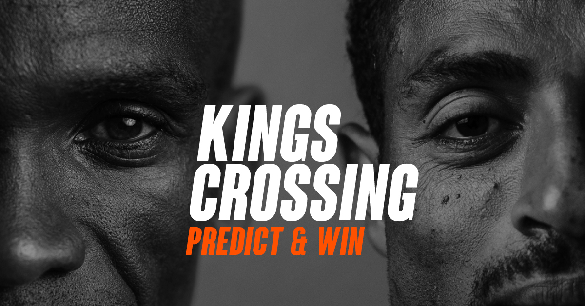 King's Crossing met Eliud Kipchoge en Kenenisa Bekele