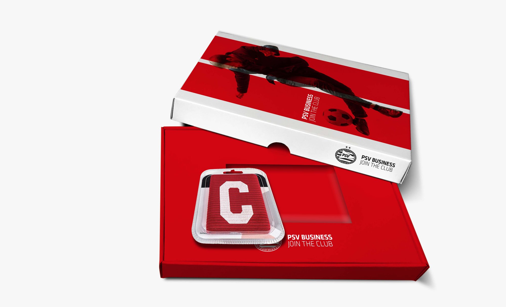 PSV business box with captains armband for campaign Join the club