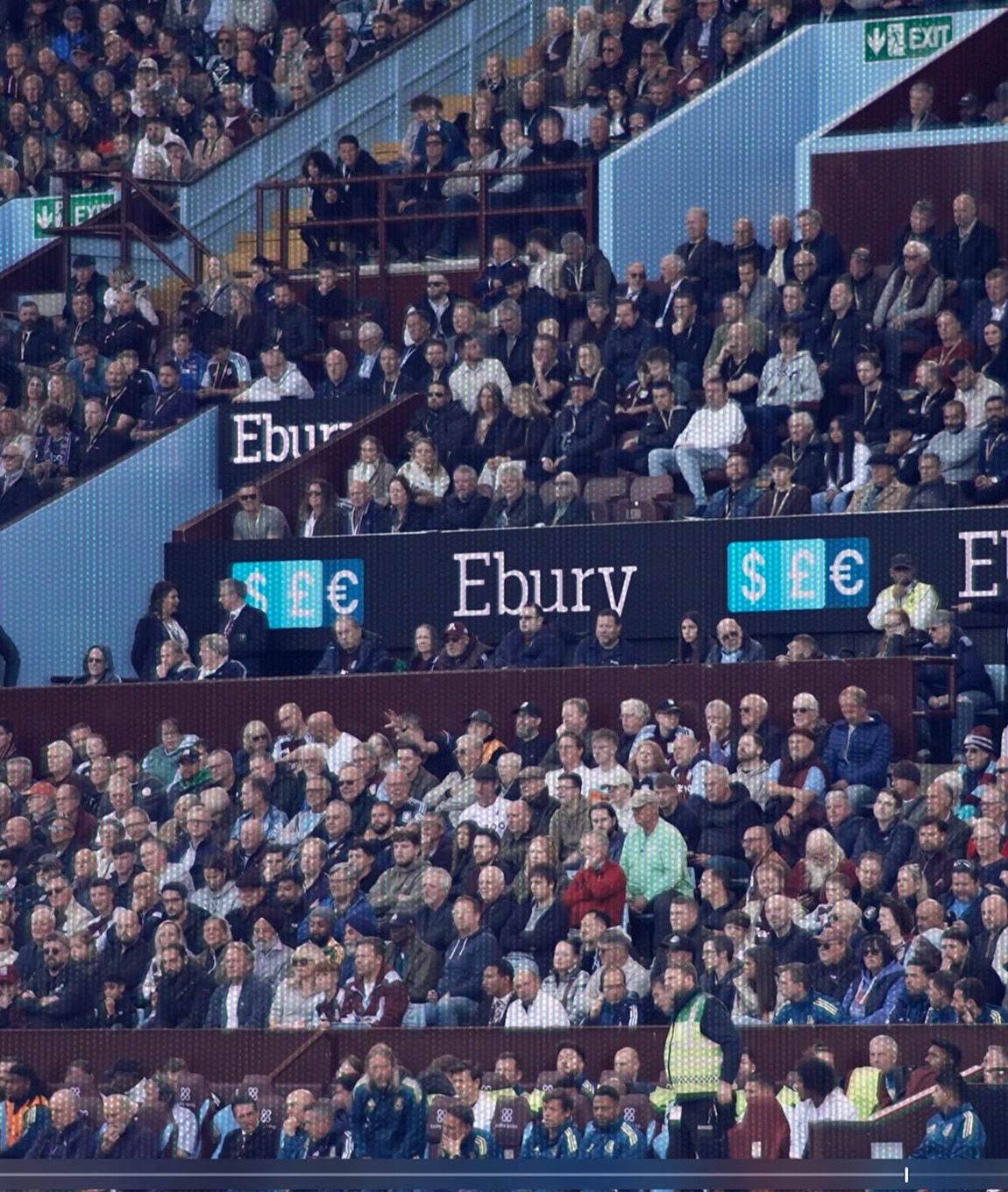 Ebury Led Boarding in stadium Aston Villa Match